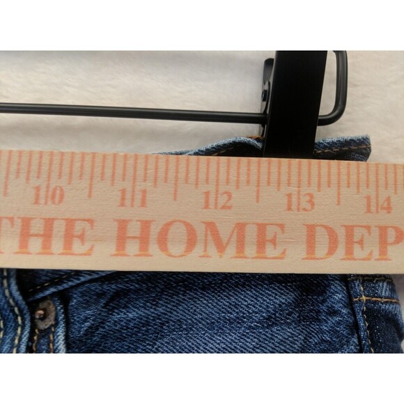 Levis 501 Distressed Cutoff Denim Shorts Cherry Patch Button Fly Size 25 - Picture 4 of 16